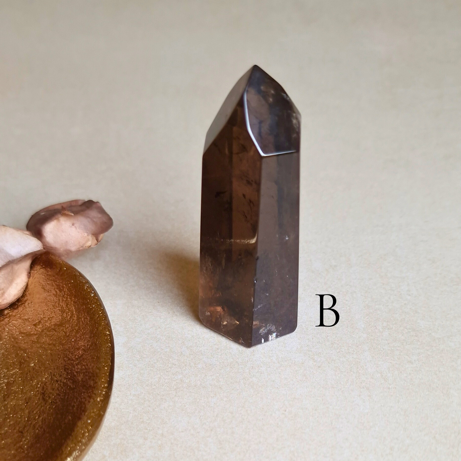 Rauchquarz- Spitze Poliert