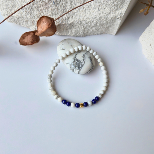 Armband Element Luft – Magnesit & Lapislazuli
